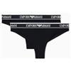 Emporio Armani Logoband - Confezione da 2 Slip brasiliani da Donna, Colore Rosso, S, Rosso, S