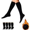 lurensa 4 paia di calzini termici alti invernali per uomo e donna - interno in morbido peluche, caldi e lunghi al ginocchio, taglia unica, nero (nero 35-40)