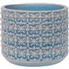 Nordring Vaso Cross - per Fiori da Interno e Piante da Interno, Piante grasse, Cactus, Orchidee S (10 cm ø), Cielo-Blu, Ceramica Gres