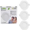 Lumare | Luce da incasso a LED 4W | Ultra piatto, profondità d'incasso 29mm | Ø68mm diametro del foro | Luce da incasso Bianco Rotondo | 230V | IP44 Bianco caldo 3000K | Set 3