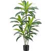 ZEEOZE Albero artificiale 120cm Artificiale Dracaena Pianta Finta Alta con Vaso Nero Piante Finte da Interno Per Interni Esterno Soggiorno Camera da Letto Ufficio Casa Corridoio Decorazione (1Pz)