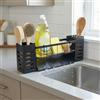 MAJALiS Scolapiatti in acciaio inox per lavello da cucina, scolapiatti per single, grigio a 1 livello, con scolapiatti per casa, appartamento, camper, piccolo risparmio di spazio, asciugatura rapida