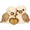 THUN - Coppia passerotti con cuore, mini - ceramica - Collezione L'amore Vola - 7.2 x 5.9 x 4.4 cm