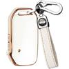 ontto Custodia per chiavi auto adatta per Kia Sportage Ceed Soul Sorento Cerato Forte NIRO Stinger R GT K5 TPU Custodia portachiavi coprichaive 3 tasti oro beige