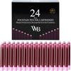 Wordsworth & Black Confezione Da 24 Ricariche Di Inchiostro Per Penna Stilografica - 24 Cartucce D'inchiostro Rosa, Dimensioni Standard Internazionali, Lunghezza Appr 1,5 - Diametro Base Appr 0,24