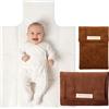 MIMUSELINA Set Fasciatoio Portatile Neonato e Borsa per Pannolini | Fasciatoio da Viaggio Pieghevole, Impermeabile e Leggero | Esterno 100% Cotone | Ideale come Regalo Neonato | Fatto a Mano in Spagna