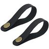Alnicov Tracolla per chitarra Pulsante per cinturino per ukulele Adattatore per paletta in pelle sintetica per chitarra acustica Ukulele 2 pezzi (nero)