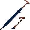 iX-brella Ombrello regolabile in altezza con manico in legno, blu, 105 cm