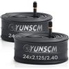 YunSCM 2PCS 57/62-507 24 pollice Camera d'aria 24x2.125/2.25/2.35/2.40 AV32mm Valve Compatibile 24 pollice bike Camere d'aria 24x2.125 24x2.25 24x2.3 24x2.35 24x2.40