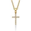 Diamond Treats Pendente a Croce in Oro Zirconia Cubica. Lussuosa Collana a Croce in Oro Giallo 9 kt con Pendente Piccolo a Croce e Catenina in Oro 50 cm. Il Regalo Perfetto per lei.