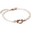 Purelei Pearl Charm Bracciale con perle d'acqua dolce e occhiello per charm, in acciaio inox placcato oro 14 K/18 K, 16 - 19 cm, elegante gioiello combinabile, regolabile, Eine Grösse, Acciaio
