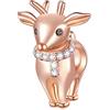 GLOWDAS 2023 Oro Rosa Renna Charms Fit Pandora Christmas Animale Braccialetto, 925 Argento Sterling Felice Alce Cervo Perline con CZ Pietra, Regali di Buon Natale per Coppia/Dio Madre/Figlia/Figlio
