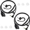 HYSHIKRA Auricolare radio di sicurezza compatibile con Motorola TLKR-T60 T80 T82 T-92 H2O T80 Extreme T82 Extreme Walkie Talkie, leggero, a forma di G con microfono (nero, 2 PACK)