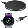 RaitWahl Caricabatterie Wireless 35W a Induzione Rapida con Cavo USB-C, Compatibile con iPhone 16/15/14/13/12/11 Pro Max Plus, AirPods 2/3/Pro, Galaxy S25/S24/S23/S22/S21/S20, Pixel, Xiaomi, Base Qi Universale