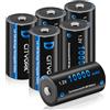 CITYORK Batterie ricaricabili Ni-MH D da 10000 mAh, 1,2 V, ad alta capacità, perfette per l'uso quotidiano e il lavoro, custodia per batteria inclusa, confezione da 6
