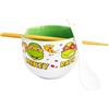 Get Trend Teenage Mutant Ninja Turtles Set Ciotole Ramen 600ml, Ciotola di Spaghetti di Riso Giapponesi con Cucchiaino Ceramica e Bacchette di Bambù, Adatto al Microonde (Multi TMNT)
