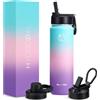 Hydropal Borraccia Termica in Acciaio Inox, Borraccia con Cannuccia 500ml/750ml/1L/1.2L/1.9L, Bottiglia Termica Doppia Parete per Bevande Calde e Fredde, Thermos Senza BPA per Scuola, Sport, Palestra