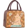 JAHEMU Capibara Borsa Termica Porta Pranzo, Carino Borsa Pranzo, Kapibara Lunch Bag per Bambini Adulti, Borsas Portapranzo per Lavoro, Scuola, Picnic