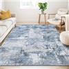 Guchuang Bedding Tappeto lavabile per soggiorno, 200 x 300 cm, colore blu e grigio marmorizzato, tappeto a pelo corto, antiscivolo, per camera da letto e sala da pranzo