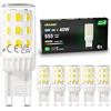 DiCUNO Lampadina LED G9 3W Classe B, Equivalente a 40W Alogena, Bianco Freddo 5000K, 555 Lumen, LED G9 a Basso Consumo e Durevole per Camera, Soggiorno e Cucina, Non Dimmerabile, 6 Pezzi