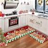 AIBIIN Set di 2 tappetini da cucina natalizi in gomma antiscivolo, motivo: omino di pan di zenzero, decorazione per cucina, corridoio, sala da pranzo e ingresso, 40 x 60 + 40 x 120 cm