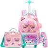 HTgroce Zainetti per Bambina Trolley per Zaino Prima Elementare Bambina Unicorno