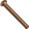 AERZETIX - Set di 50 rivetti in rame Ø2x16mm con testa semitondo - rivetto a testa bombata - rivetto pieno/rivetto a pressione - DIN 660 - C48022