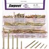Swpeet 300 pezzi 5 misure 3/4 1-1/4 1-3/5 2 2-3/8 zinco colorato kit di chiodi assortimento, chiodi in acciaio, chiodi zincati, chiodi di finitura, chiodi da parete, chiodi di legno, chiodi per
