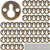 WZYTEU 60 raccordi a testa bombata rotondi per appendere opere d'arte, specchi, con 60 set di viti filettate (25 mm in cemento bronzo)