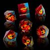 LURICO Set di 7 dadi DND Dragon Eye, Dungeons and Dragons, con confezione regalo, perfetto per giochi di ruolo (blu e rosso)
