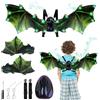 Alaoo Ali di dinosauro elettriche, ali luminose per bambini, drago verde con luci LED, per cosplay, costume per bambini, giocattolo per travestimenti, Halloween, Natale, feste cosplay, compleanni