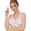 Dorina Bralette Donna Yvonne - Senza Ferretto, Non Imbottita, Pizzo, Cotone e Micro, Fasce a U e Stecche Laterali per Seni Curvy/Taglie Forti, Bianco