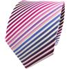 TigerTie Cravatta in seta - rosa magenta porpora blu crema striato - Cravatta in seta