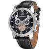 Forsining Orologio Uomo Automatico Con Fasi Lunari E Calendario - Cinturino In Pelle, Movimento A 21 Rubini, FSG319M3S4