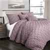 Lush Decor Ravello Pintuck Letto in una borsa morbido reversibile con copripiumino e lenzuola, poliestere, Woodrose, king