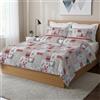 PENSIERI DELICATI Parure Copripiumino Matrimoniale 100% Cotone, Completo di Sacco 250x200cm e 2 Federe 52x82cm, Made in Italy, Copripiumino Lavabile In Lavatrice A 40°, Fantasia Alpi Rosso