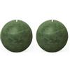 Spaas Candela a sfera in stile rustico 80 mm 24 ore, verde scuro (Confezione da 2)