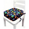 Xezzjavz Rialzo per seggiolino, cuscino Universum Booster, cuscino di seduta ad alto rimbalzo spesso 9 cm, con fibbia di sicurezza, adatto a bambine e bambini di 3, 4, 5, 6 anni - Nero