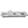 CASA HEAVEN Vassoio Decorativo Rettangolare in Metallo Argentato con Specchio - Elegante Centrotavola, Porta Candele e Porta Profumi per Bagno e Soggiorno (Piccolo - 45×24 cm)