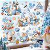 decalmile Adesivi per Finestra Noël Gnomes Decalcomanie per Finestre Omino di Pan di Zenzero Casa di Marzapane Pupazzo di Neve Non Adesiva Adesivi Anti-Collisione Finestra Vetro Porte Cucina