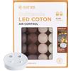 GuirLED Ghirlanda luminoso a LED per batuffoli di cotone USB - Telecomando wireless - Luce notturna per bambini 2h - Adattatore di alimentazione USB 2A incluso - 4 intensità - 16 sfere 3,2 m - Cioccolato