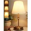 HSLighting Lampada da Comodino: 31.5cm Lampada da Tavolo Touch Dimmable Control Moderna Lampada da Tavolo a LED con Lampadine la Lettura Soggiorno Stanza dei Bambini Paralume in Tessuto per da Letto
