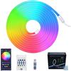 AXVRAV Striscia LED al neon da 5 m, 5 V RGB, con telecomando e controllo tramite app, IP67 impermeabile, striscia luminosa LED RGB flessibile, nastro LED, lampada a corda per camera da letto, soggiorno