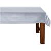 FILU - Tovaglia, 100% cotone, Blu scuro/strisce bianche., 130 x 220 cm