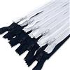MARARDI [Pack 10] Cerniere [Bianco e Nero] Nylon [18 cm] Chiusure Lampo per Cucito e Artigianato per Stoffa Vestiti Borse per Cucire a Macchina Patchwork Tessuto di Cotone con Chiusura in Metallo
