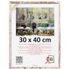 3-B Cornice MEGA - Bianco Vintage (Rustico con venatura del legno visibile) - 30 x 40 cm - Cornice in legno, cornice per foto, cornice per documenti con vetro acrilico