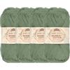 BambooMN JubileeYarn Baby Gomitolo da 50 g di filo morbido in bambù e cotone, salvia accesa, 4 matasse