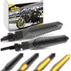 Area1 Frecce LED Moto Omologate E in Carbon Look con Effetto Scorrimento, M8, Set 2 Pezzi - Compatibili con KTM 790 Duke, 390 Duke, 690 SMC/R, MT-07, MT-09, MT-125, Z900, Z650, Z500, Z125, CMX