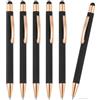 PATIKIL Penna A Sfera Con Punta Stilo, 6Pezzi 2 In 1 Metallo Inchiostro Nero 1.0mm Punto Medio Stilo Penna Per Schermi Touch Ufficio Scrivania, Nero