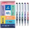 PILOT V PEN - Penna stilografica usa e getta cancellabile - Punta da 0,6 mm - Linea media - Confezione regalo in busta - Confezione da 5 - Nero, Blu, Rosso, Verde e Viola